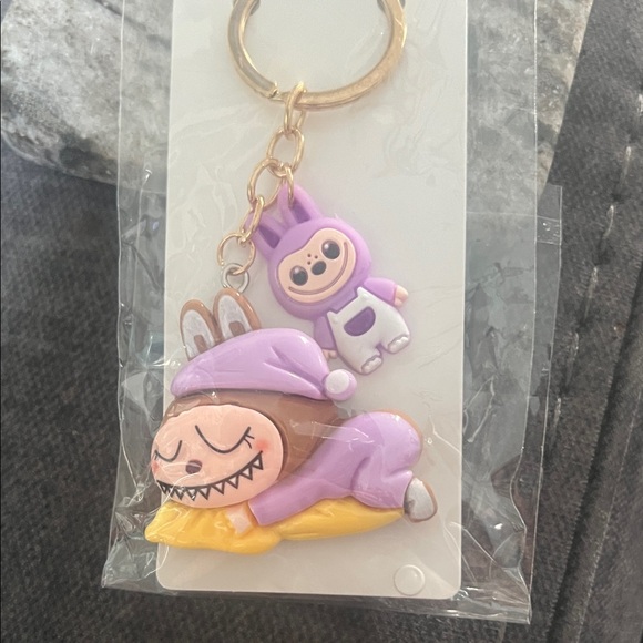 Purple and Yellow Monsters Keychain - Picture 3 of 3